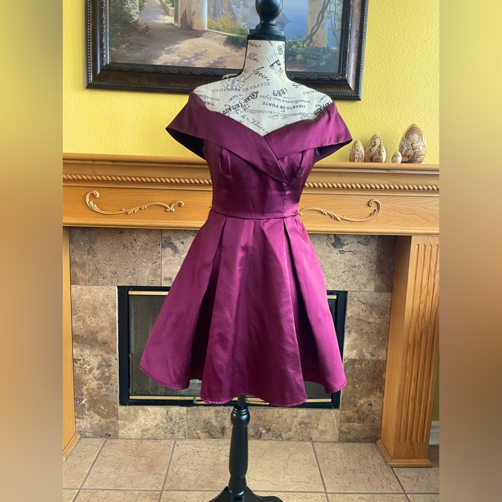 Burgundy mini dress
